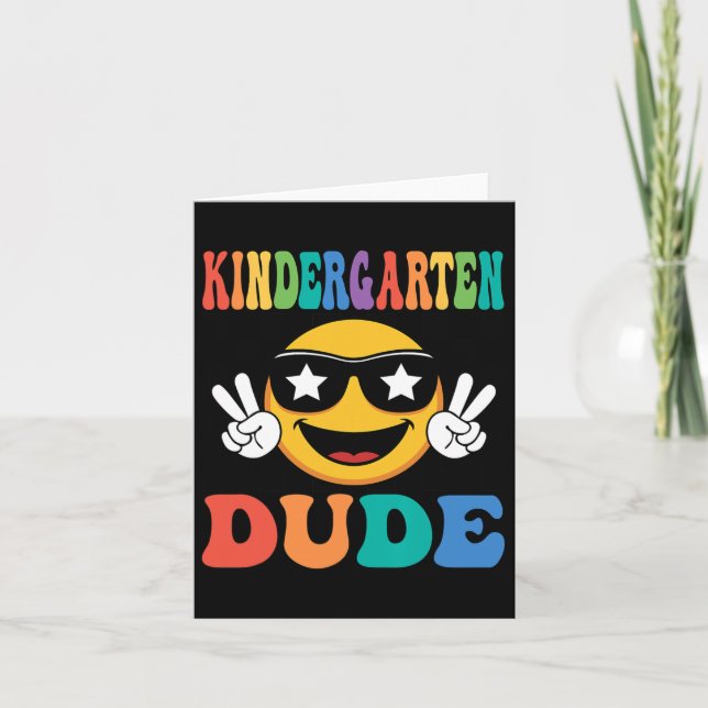 Kindergarten Dude 1st First Day Of School Boy Back Card (Front)
