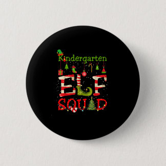 Kindergarten ELF Squad Funny Christmas Lights Kids Button