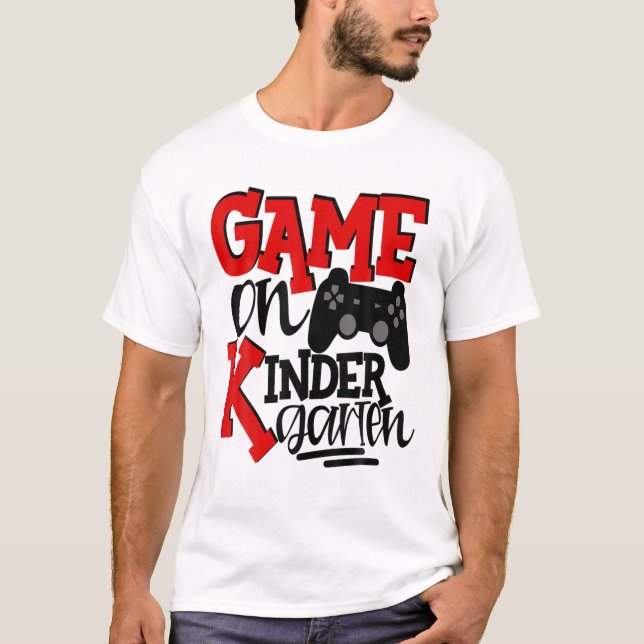 Kindergarten Gamer Video Games 1St Day School Red T-Shirt (Front)