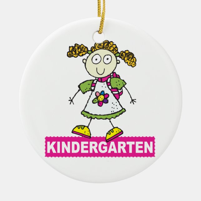 Kindergarten Girl Ceramic Ornament (Front)