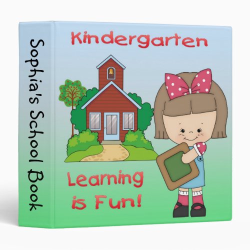 Kindergarten Girl Learning is Fun 15 Binder