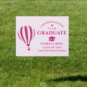kindergarten grade 8 Graduation Party Outdoor Yard Sign