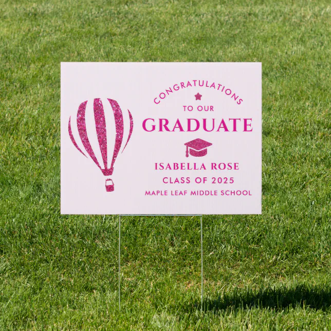 kindergarten grade 8 Graduation Party Outdoor Yard Sign | Zazzle