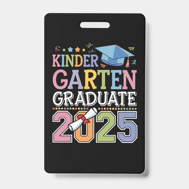 Kindergarten Graduate 2025 Graduation School Badge (Front)