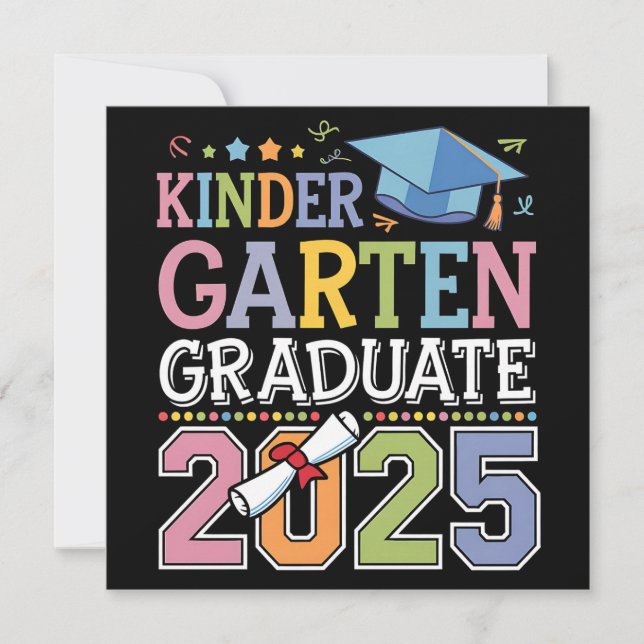 Kindergarten Graduate 2025 Graduation School Invitation (Front)