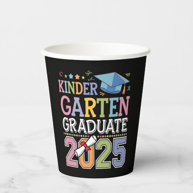 Kindergarten Graduate 2025 Graduation School Paper Cups (Front)