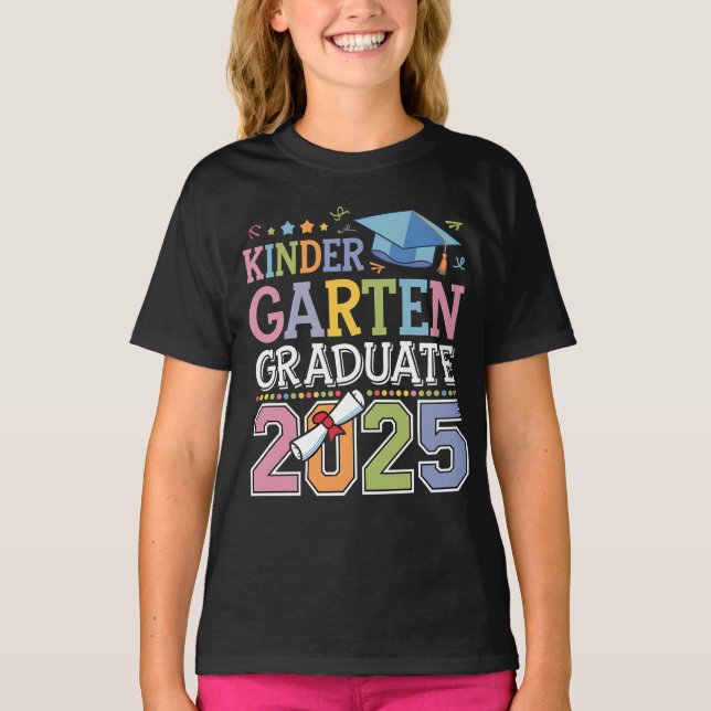 Kindergarten Graduate 2025 Graduation School T-Shirt (Front)