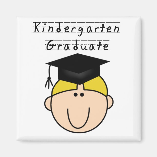 Kindergarten Graduate - Blond Boy Magnet (Front)