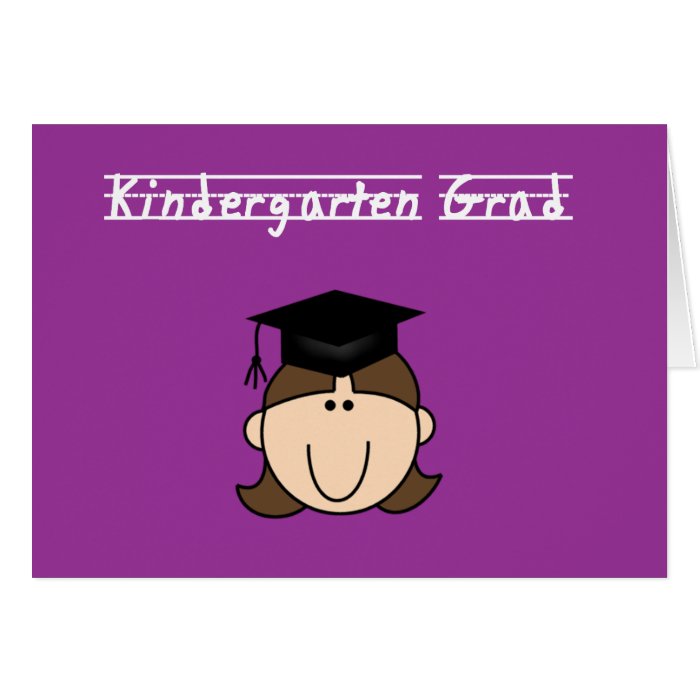 Kindergarten Graduate   Brunette Girl Card