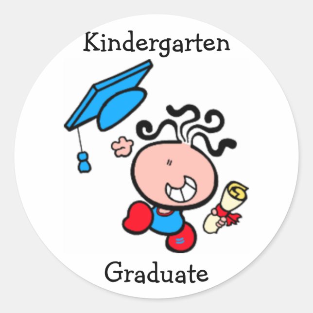 Kindergarten Graduate cartoon Sticker (Front)