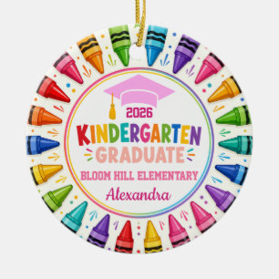 Kindergarten Graduate Custom Photo Crayon Keepsake Ceramic Ornament