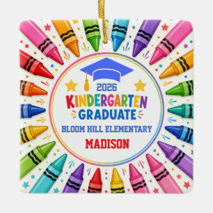 Kindergarten Graduate Custom Photo Crayon Keepsake Ceramic Ornament