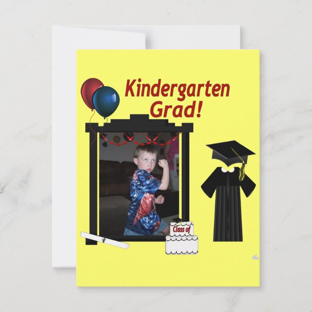Kindergarten Graduate Invitation add Photo text (Front)