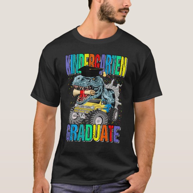 Kindergarten Graduate Monster Truck Dinosaur Gradu T-Shirt (Front)
