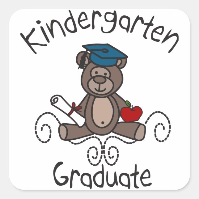 Kindergarten Graduate Square Sticker (Front)