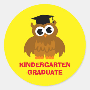 Kindergarten graduate stickers with cute owl