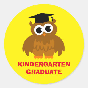Kindergarten graduate stickers with cute owl