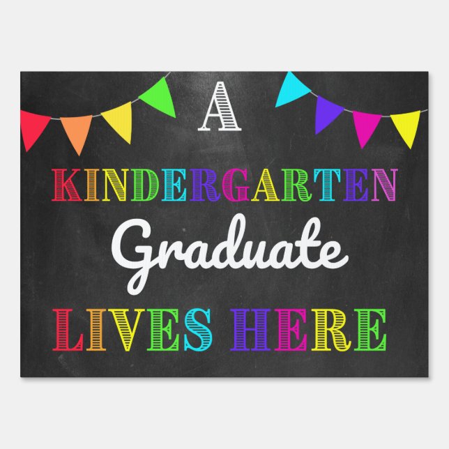 Kindergarten Graduate Yard Sign, Graduation Sign (Front)