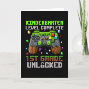 Kindergarten Graduation 1st Grade Unlocked Gamer P Card