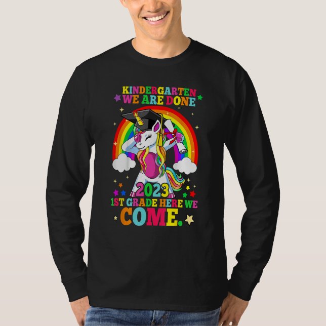 Kindergarten Graduation 2023 Magical Unicorn Girls T-Shirt (Front)