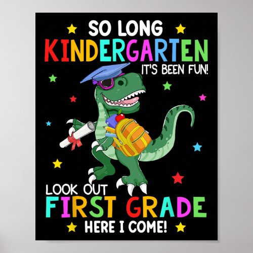 Kindergarten Graduation 2024 Graduate Dinosaur T_r Poster