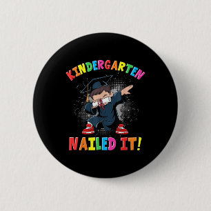 Kindergarten Graduation 2025 Boys Kids Dabbing Gra Button