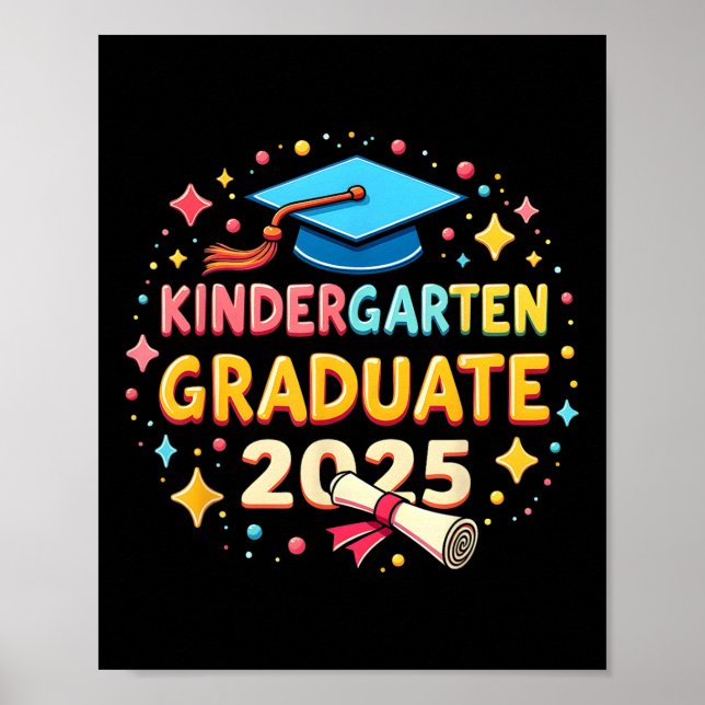 Kindergarten Graduation 2025 Graduate Kids Boys Gi Poster (Front)