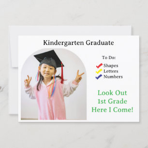 Kindergarten Graduation ABC 123 Invitation