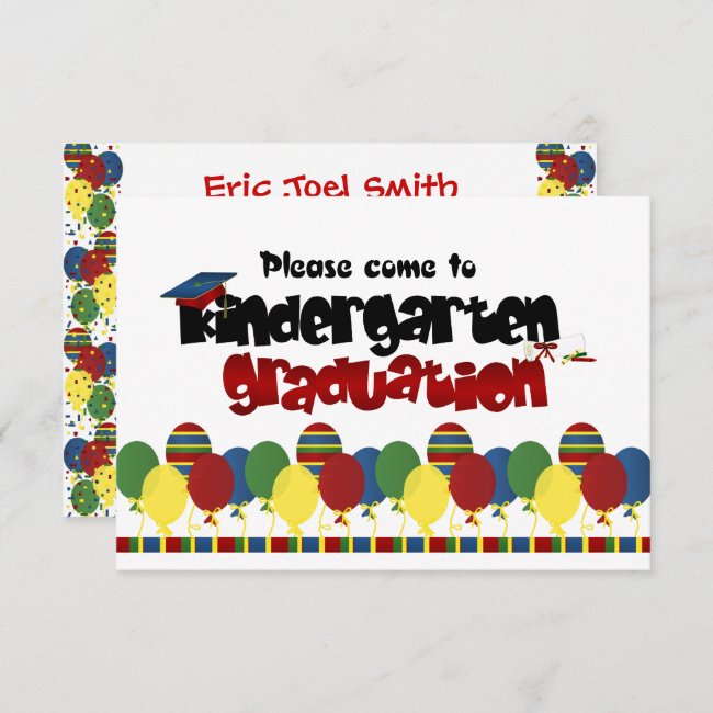 Kindergarten Graduation Announcement Invitation