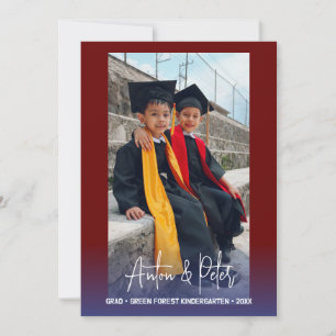 Kindergarten Graduation Announcement Photo Card