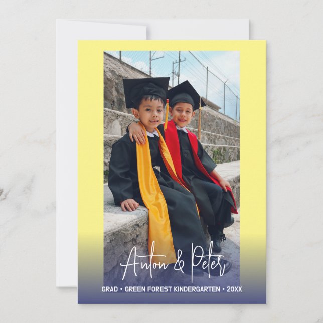 Kindergarten Graduation Announcement Photo Card (Front)