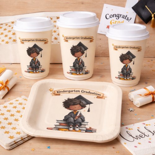 Kindergarten Graduation Celebration Illustration Paper Plates