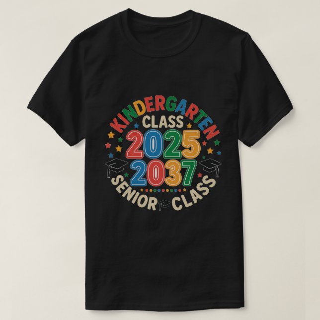 Kindergarten Graduation Class of 2025 Senior 2037  T-Shirt (Design Front)