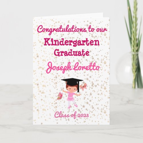 Kindergarten Graduation Congratulations Ballerina Card
