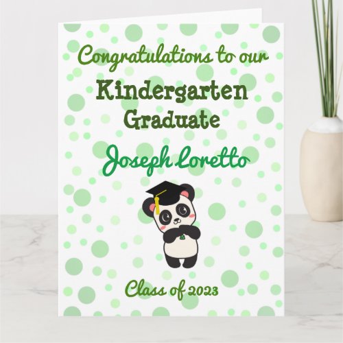 Kindergarten Graduation Congratulations Panda Card