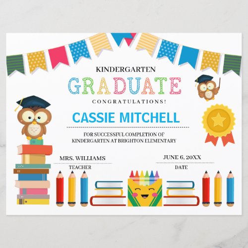 Kindergarten Graduation Diploma Certificate