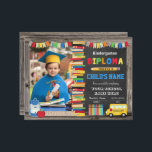Kindergarten Graduation Diploma with Photo<br><div class="desc">This cute and colorful Kindergarten Diploma will warm any parent's heart and is the perfect keepsake for Kindergarten/Preschool graduation ceremony!</div>