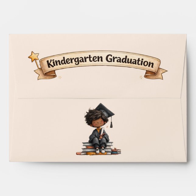 Kindergarten Graduation Envelope with Star Lining  (Back (Top Flap))
