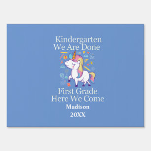 Kindergarten Graduation First Grade Unicorn Party Sign