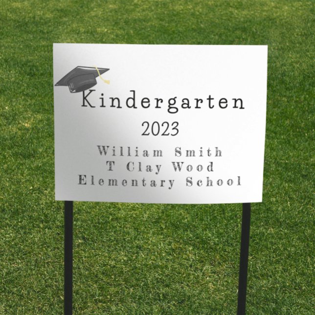 Kindergarten Graduation Grad Cap Personalized Sign (Creator Uploaded)