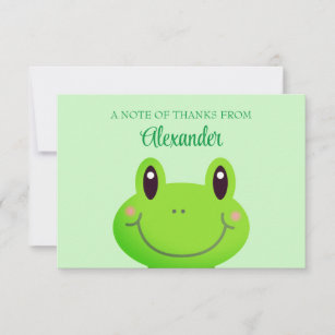 Kindergarten Graduation Green Frog Thank You Card
