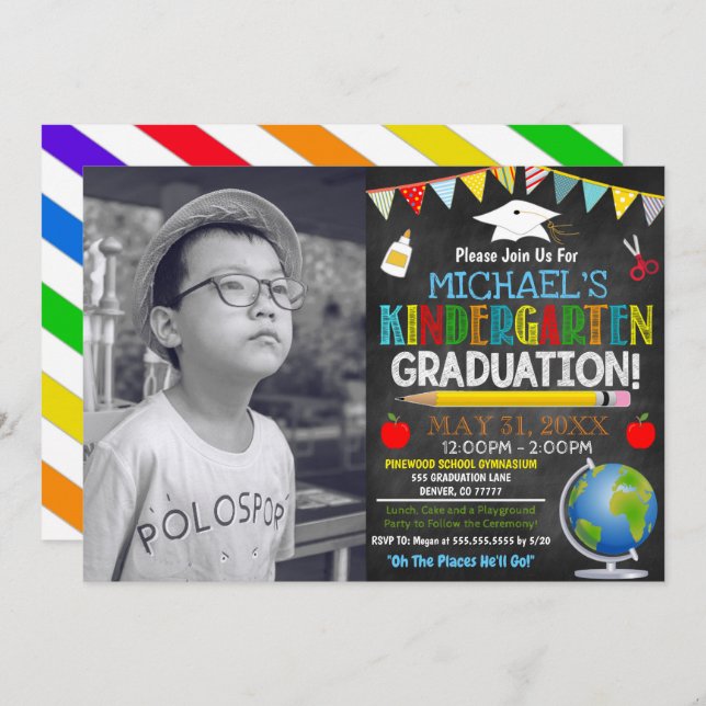  Kindergarten Graduation Invitation (Front/Back)