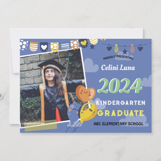 Kindergarten Graduation Invitation with Photo (Front)