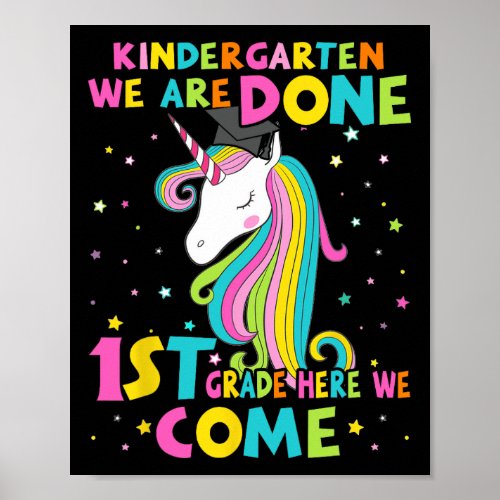 Kindergarten Graduation Magical Unicorn Gift  Poster