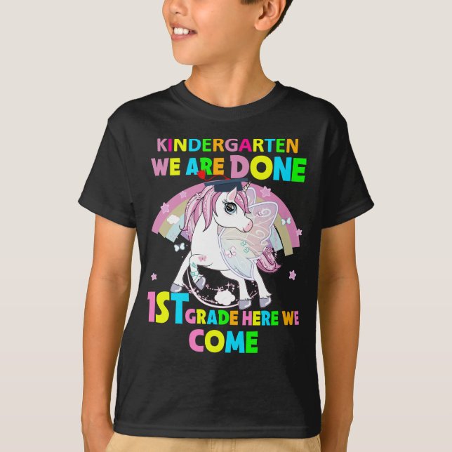 Kindergarten Graduation Magical Unicorn Gift T-Shirt (Front)