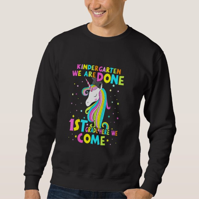 Kindergarten Graduation Magical Unicorn Teacher St Sweatshirt (Front)