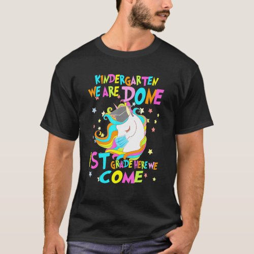 Kindergarten Graduation Magical Unicorn Wear Face  T_Shirt