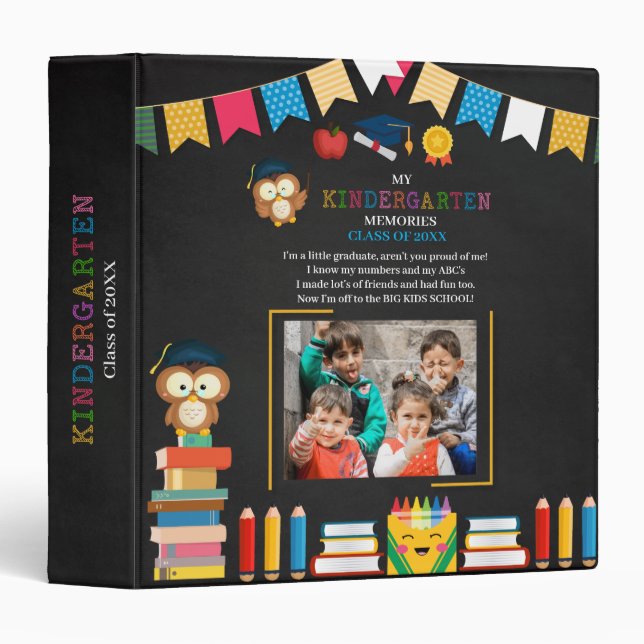 Kindergarten Graduation Photo Album Binder (Front/Spine)