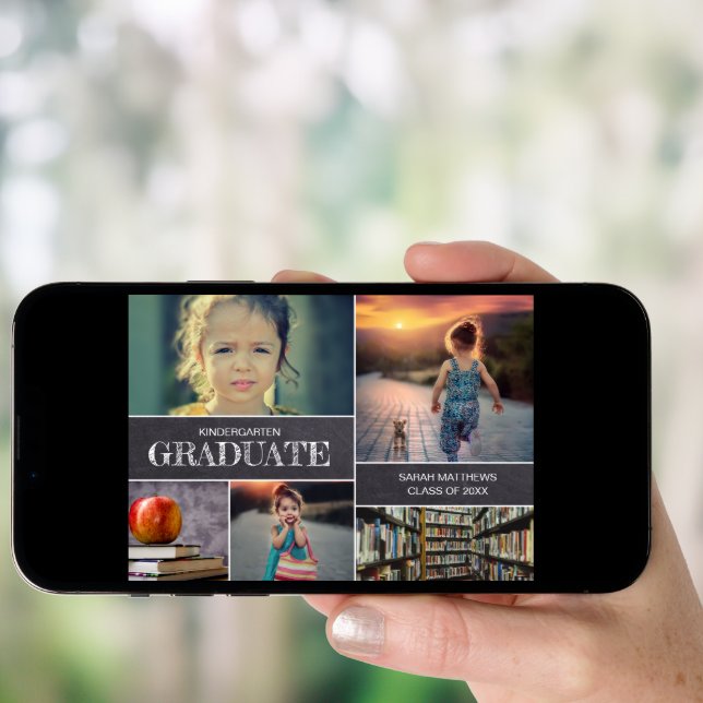 Kindergarten Graduation Photo Collage Announcement (Front Digital)