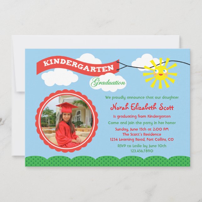 Kindergarten Graduation Photo Invitation (Front)